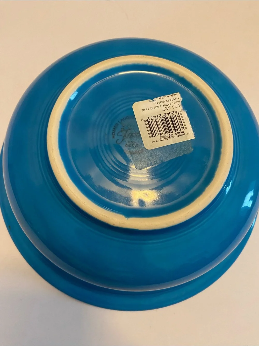FIESTA Serving Bowl  Blue Peacock 8 1/2” Retired Pattern Mint Condition